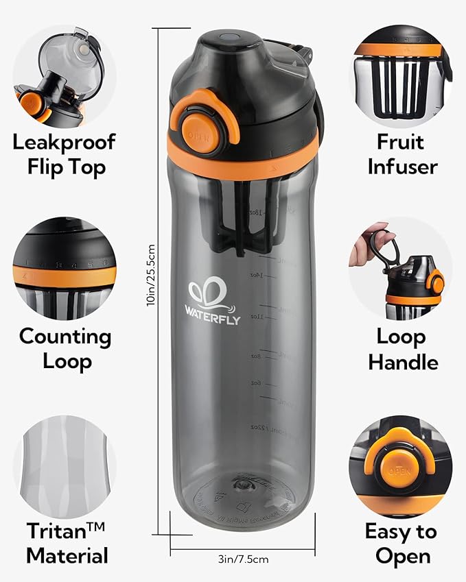 WATERFLY Fanny Pack Waist Bag: Waist Pack for Women Men with Water Bottle Holder Hiking Fanny Pack for Running Walking DogWalking Travel Cycling