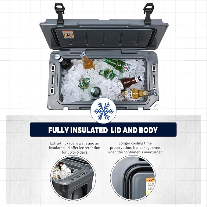 EchoSmile 25/30/35/40/60/75 Quart Rotomolded Cooler, Built to Stand up to The Rigors of The Journey