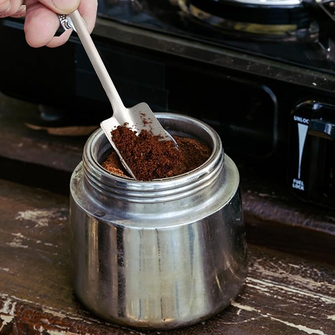 Shovel Spoon Titanium Reuseable Dessert Spoon for Tea Coffee Pudding Yogurt (Shovel Spoon-Square)