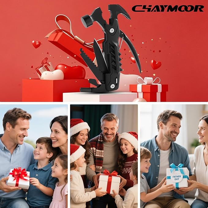 hammer multitool 14-in-1 multitool for men camping multitools outdoor wrench hammer pliers 5.4”EDC tools for men