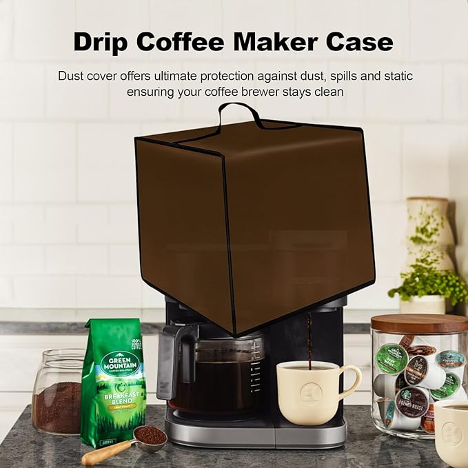 Cold Brew Coffee Maker Cover Drip Coffee Maker Lid Waterproof Antistatic Nylon Case for K-Duo Gen2/K-Cup Gen1 Hot & Iced Single Serve & Carafe Coffee Make 72oz (Brown)