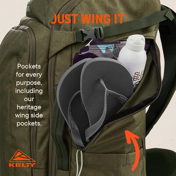 Kelty | Redwing Traveler Backpacks, Travel Pack for Adventure Travel | Burnt Olive & Black