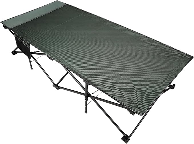 REDCAMP 39.4" W Extra Large Camping Cot for Adults 500lbs, Oversized Tall Sleeping Cots Heavy Duty, XXL Cots Portable for Outdoor Indoor Office, Dark Grey