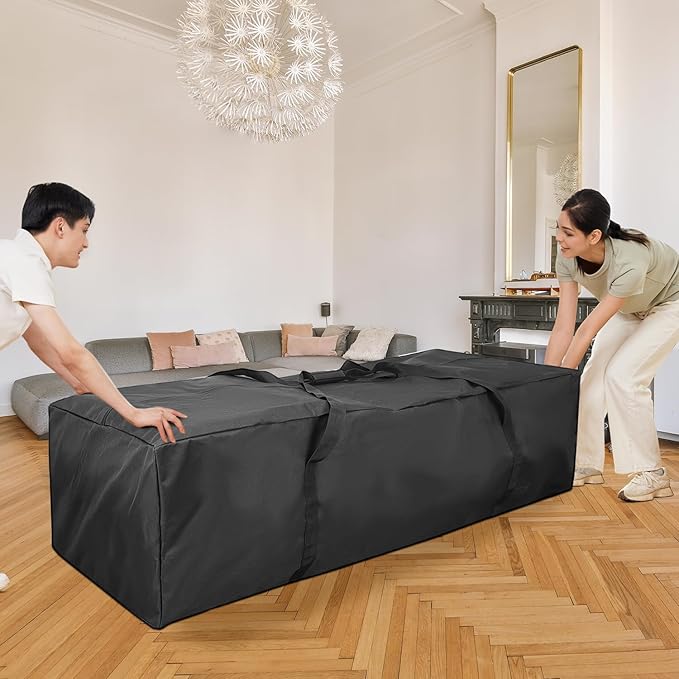 COOLBEBE 60" Sports Duffle Bag - 332L Extra Large Travel Duffel Luggage Bag with Upgrade Zipper, Sturdy & Water Resistant Long Duffle Bag for Camping Moving (Black 60inch)