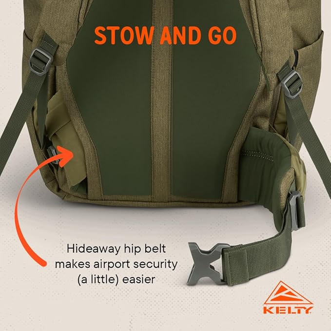 Kelty | Redwing Traveler Backpacks, Travel Pack for Adventure Travel | Burnt Olive & Black