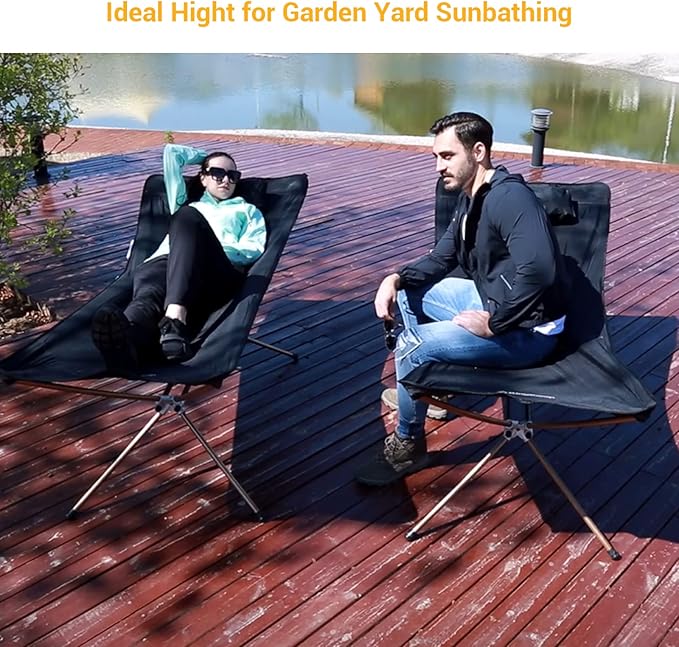 KingCamp Hammock with Stand, Portable Folding Large Oversized XL Heavy Duty Ultralight Lay Flat Sleeping Camping Cot with Carry Bag for Adult Outside Outdoor Backpacking Travel Patio Backyard, Black