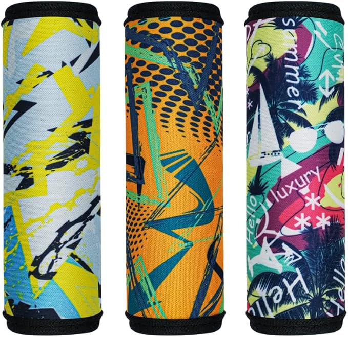 HEYSKAY 3pcs Neoprene Luggage Handle Wrap for Suitcase Identifier Travel Bag Wraps Luggage ID Tags Door Handle Sleeve Cover (Sportx3)