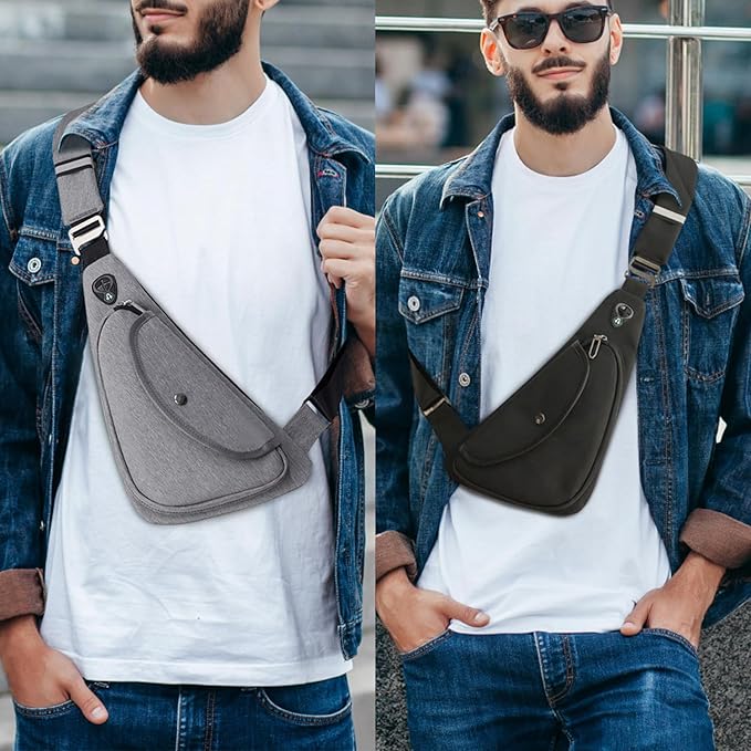 Peicees Sling Bag For Men Women Small Crossbody Backpack Shoulder Bag Man Purse Chest Bag For Hiking Travel