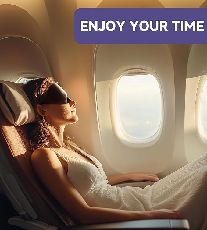 Mavogel Cotton Sleep Eye Mask - Updated Design Light Blocking with Adjustable Nose Bridge, Soft and Comfortable Night Eye Mask for Men Women, Eye Blinder for Shift Work, Includes Travel Pouch, Black