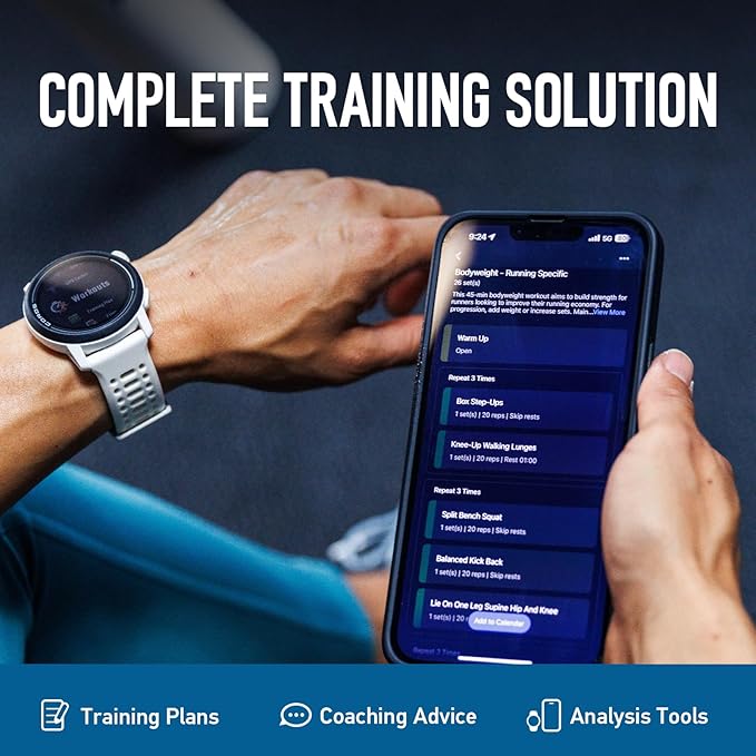 COROS PACE 3 GPS Sport Watch–Lightweight, Comfortable Running Watch, 17-Day Battery Life, Accurate GPS, Heart Rate Monitor, Navigation, Sleep Tracking, Training Plan, Run, Bike, and Ski-White Silicon