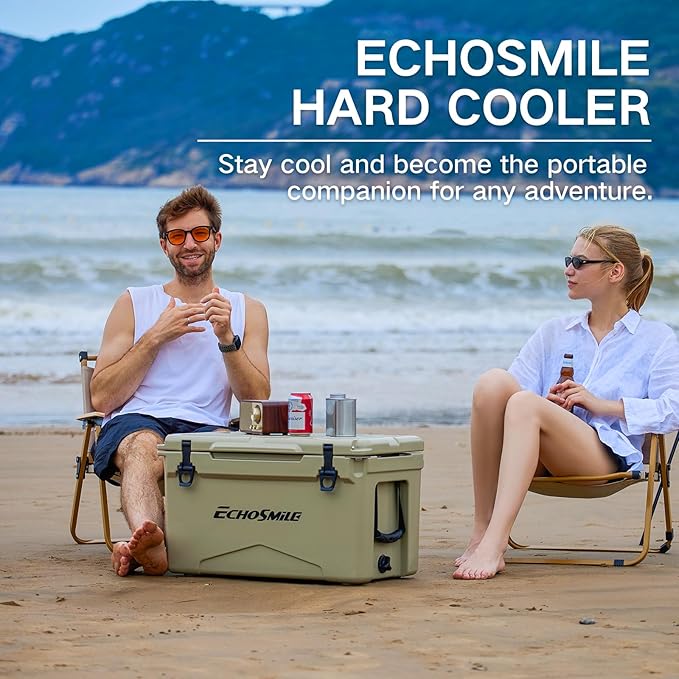 EchoSmile 25/30/35/40/60/75 Quart Rotomolded Cooler, Built to Stand up to The Rigors of The Journey