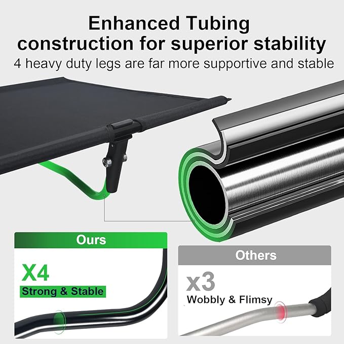 Camping Cot, Ultralight Folding Backpacking Cot, Max Supports 352lbs, Portable Camping cots for Adults, Camping Bed for Camping, Outdoor Travel, Hiking, Home, Mountaineering (Black)