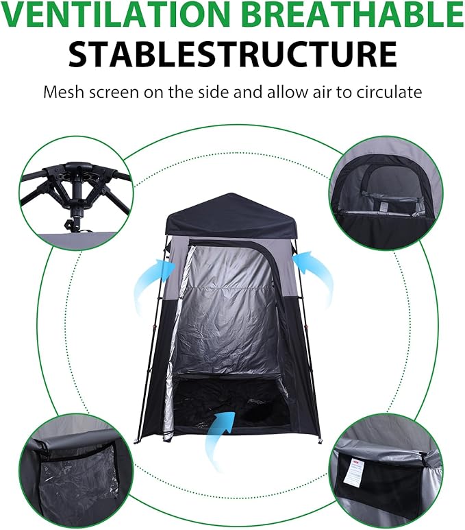 Nice C Camping Shower Tent, Instant Pop Up Privacy Changing Tent, Outdoor Shower Enclosure, Toilet Tents, Camping Bathroom, Oversize (Square – 1 Room)