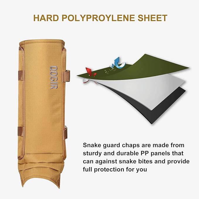 QOGIR Snake Gaiters 3 Pack: Durable Snake Guards for Hunting, Snake Gaiter Leggings for Men & Women, Snake Bite Protection for Lower Legs, Snake Proof Gaiters