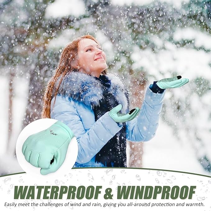 Pixel Panda Winter Gloves for Men Women Warm Touchscreen Gloves for Cold Weather Thin Water-Resistant Windproof Non-Slip Gloves for Cycling, Driving, Running, Hiking