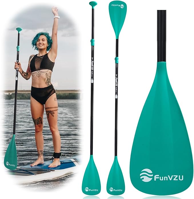 SUP Paddle, Stand Up Paddle Board Paddle Lightweight Adjustable 4-Piece Aluminium Kayak Paddles, Unique Lock Design Floating Alloy Shaft Paddle for Paddle Board