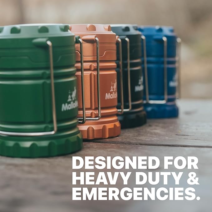 MalloMe Camping Lantern Multicolor 8 Pack Lanterns for Power Outages, Camping Lights for Tent Hanging, Camp Light Tent Lamp Emergency Battery Powered LED Lantern (Rechargeable Batteries Not Included)