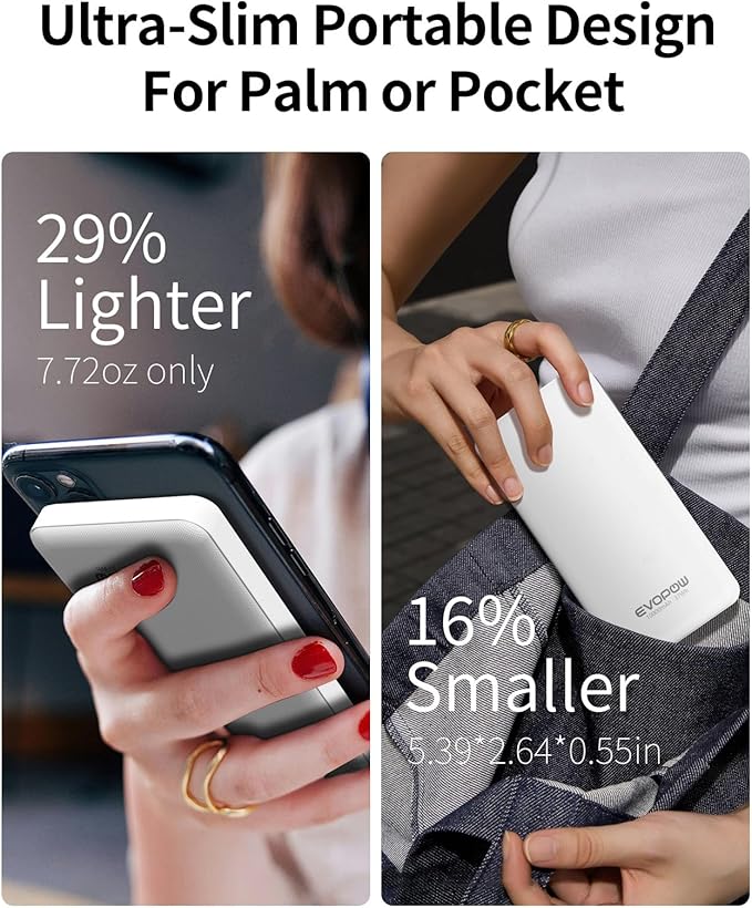 Portable Charger Power Bank 10000mAh, 15W USB C in&Out Fast Charging Battery Pack Portable Phone Charger Quick Charge for iPhone 15/14/13/12, Galaxy S23/22, Pixel and etc