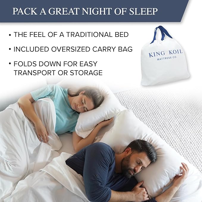 King Koil Luxury Cal King Air Mattress with Built-in Pump for Home, Camping & Guests - King Size Inflatable Airbed Luxury Double High Adjustable Blow Up Mattress, Durable Waterproof & Premium