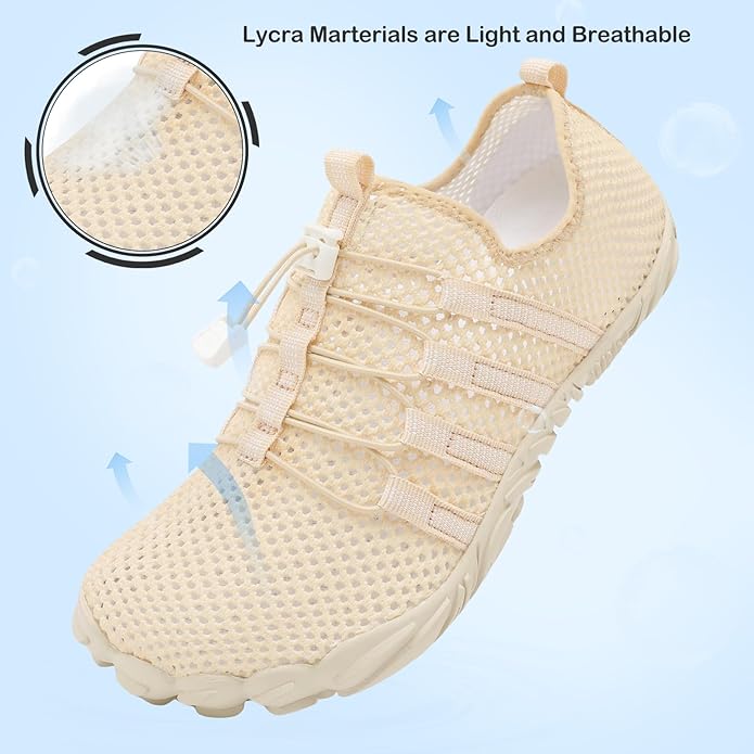L-RUN Barefoot Water Shoes Women Mens Aqua Sock Athletic Hiking Water Sports Shoes for Swim Beach Pool Sand Diving Walking
