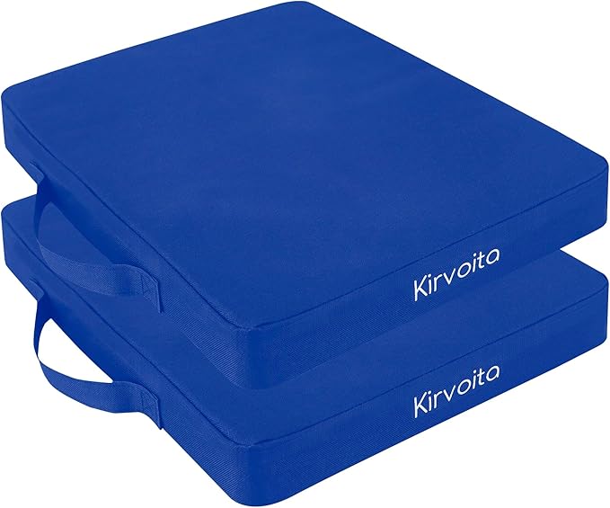 Multi-Functional Stadium Seat Cushions 2 Pack, Waterproof Oxford Filled with High Resilence Sponge, for Any Outdoor Events Use (Blue)