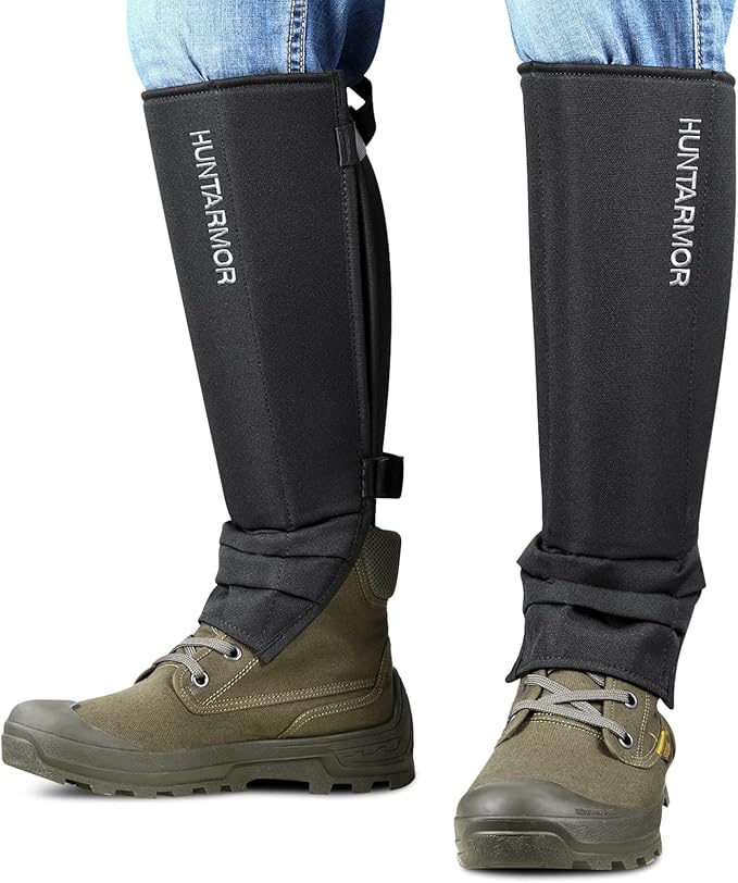 QOGIR Snake Gaiters, Durable Snake Guards with Hard Protective EVA Outer Shell, Snake Chaps Bite Protection for Lower Legs, Adjustable Snake Proof Gaiters for Hunting Hiking and Farm Working