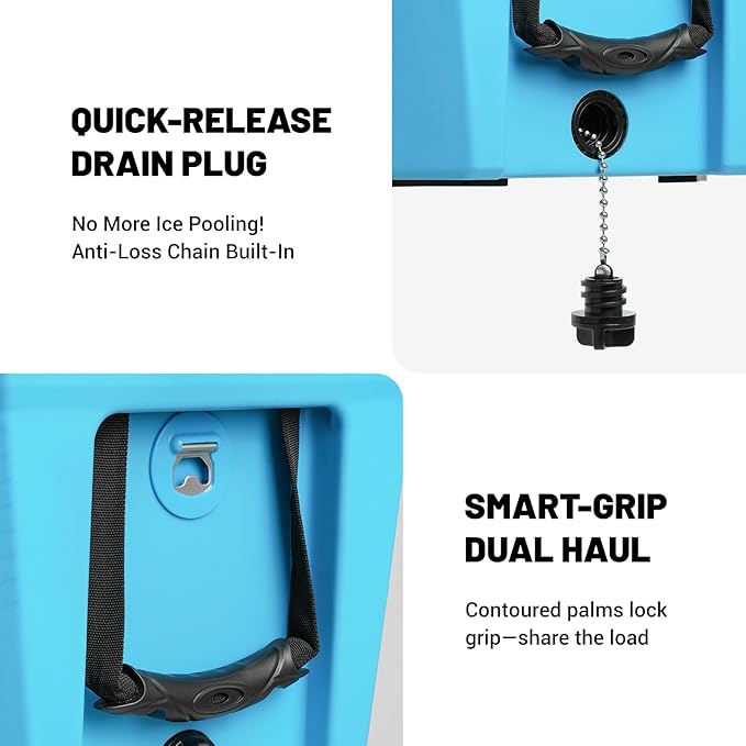 EchoSmile Ultra-Light Hard Cooler 35L/37qt, Outdoor Insulated Ice Chest Box