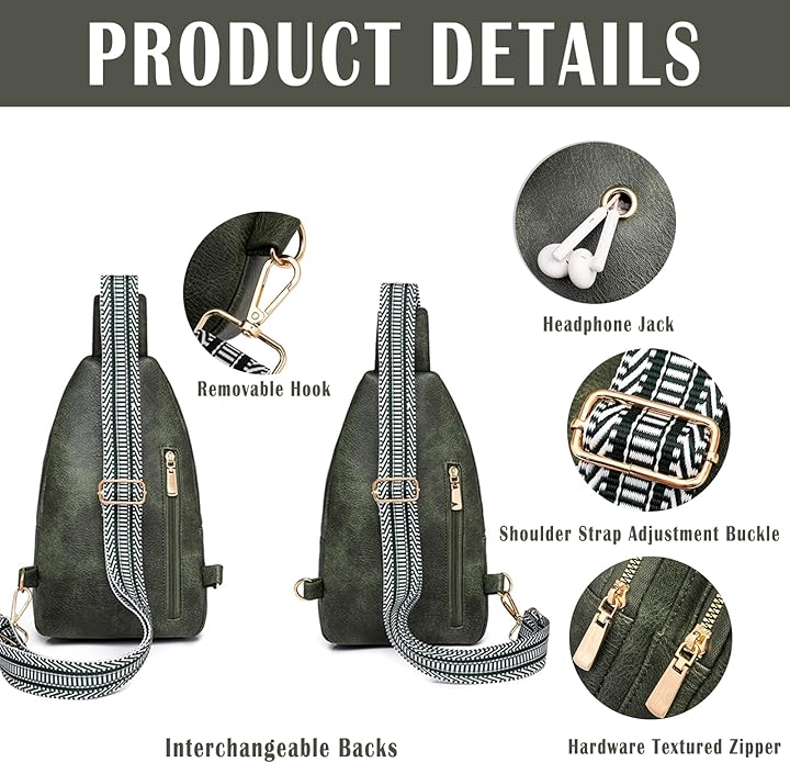 Cross Body Bags for Woman Men Sling Bag Chest Bag with Adjustable Strap Crossbody Handbags Women's Crossbody Bags