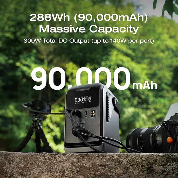 EF ECOFLOW TRAIL 300 DC Solar Generator with 110W Solar Panel, 288Wh LiFePO4 Power Bank, Power Station, for Camping, Travel, and Emergency Power