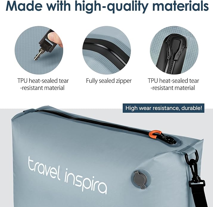 Vacuum Compression Bags IP67 Waterproof with Shoulder Strap Reusable Travel Space Saver for Carry On Suitcases and Backpack