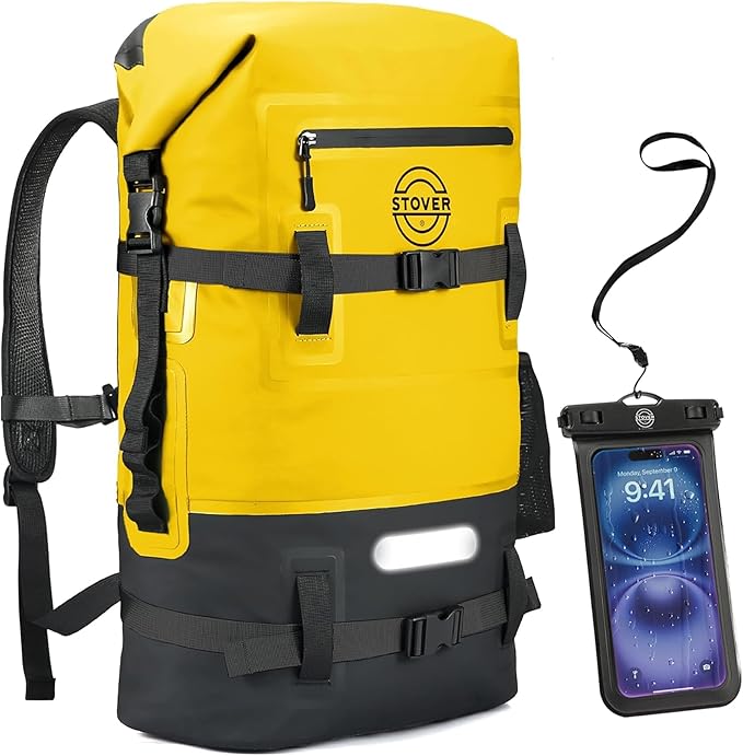 STOVER 5/10/25/30/40/55L Waterproof Backpack- Floating Dry Bag for Kayaking, Travel, Beach, Hiking, & Camping, Men/Women