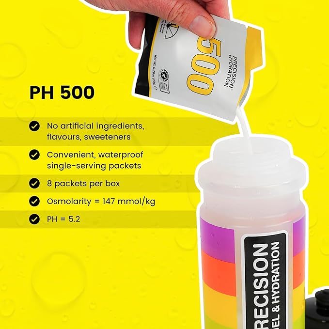 Precision Hydration Electrolyte Powder - No Artificial Ingredients, Multi Strength Hydration Packets - Individual Waterproof Servings - Gluten/Dairy Free, 10 Box (80 Packets, 500mg/L-Yellow)