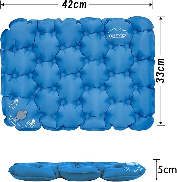 ONTYZZ Inflatable Seat Cushion Lightweight Stadium Seat Pad Travel Air Seat Cushion for Hiking Office Airplane Stadium Car