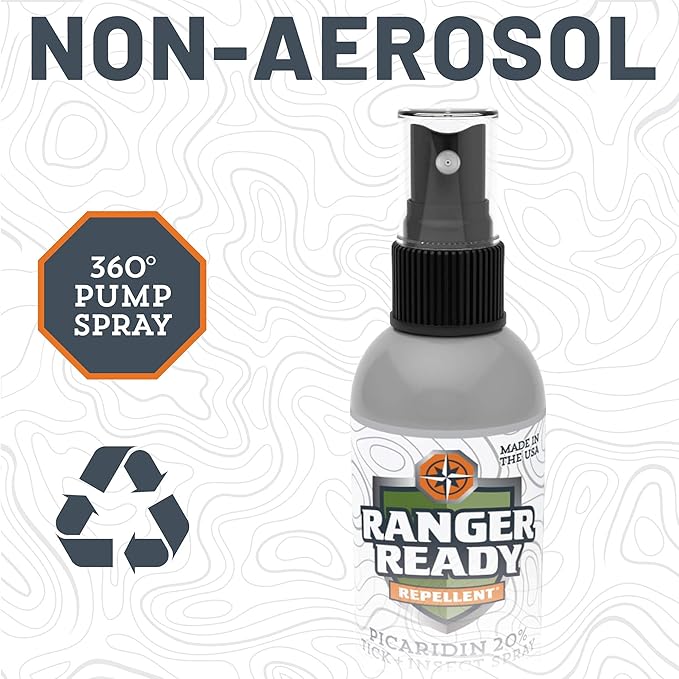 Ranger Ready Repellents Picaridin Insect Repellent Spray with Scent Zero - Mosquito Repellent and Tick Spray (5 oz, Pack of 1)