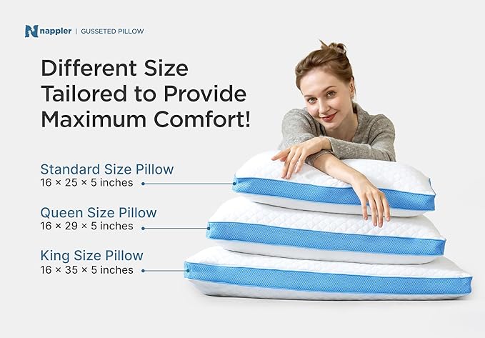 Side and Back Sleeper Pillow for Neck and Shoulder Pain Relief - Shredded Memory Foam Bed Pillow for Sleeping - 100% Adjustable Fill - Standard Size Modal Washable Case. Extra Fill Included