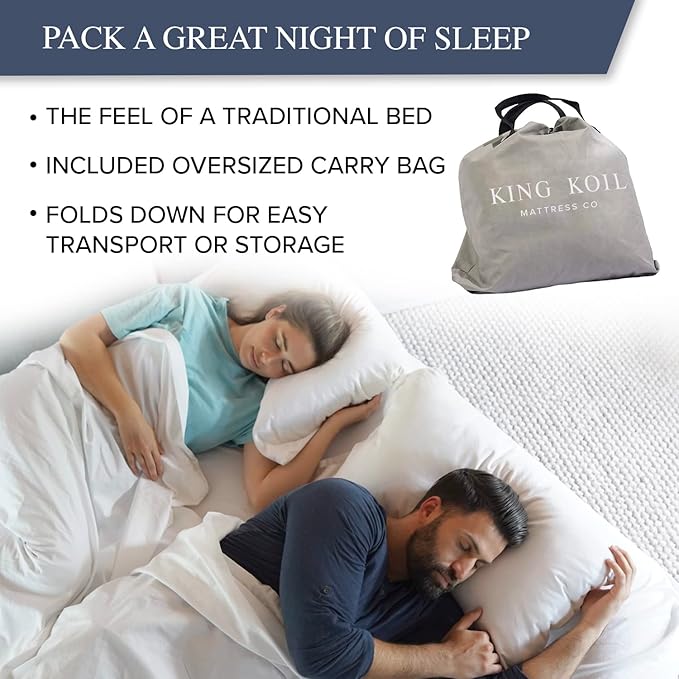 King Koil Premium California King Air Mattress with Built-in High-Speed Patented Pump for Home, Camping & Guests- 16in Inflatable Double High Airbed Blow Up Bed, Waterproof, 1 Year Warranty