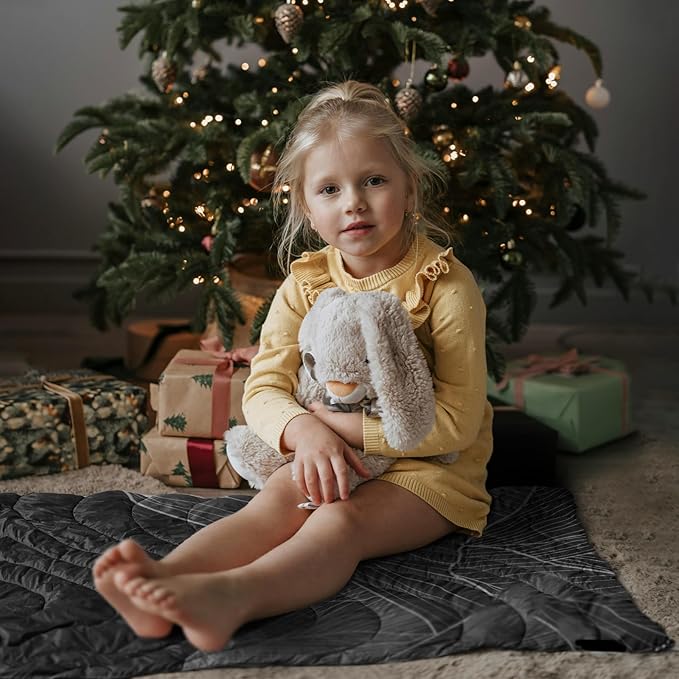 zzlamb Camping Blanket, Outdoor Lightweight Travel Blanket Puffy Portable Down Alternative, Windproof Warm Cloak with Snaps, Cozy Quilt Backpacking Picnic RV Plane Car Hammock Beach Climbing