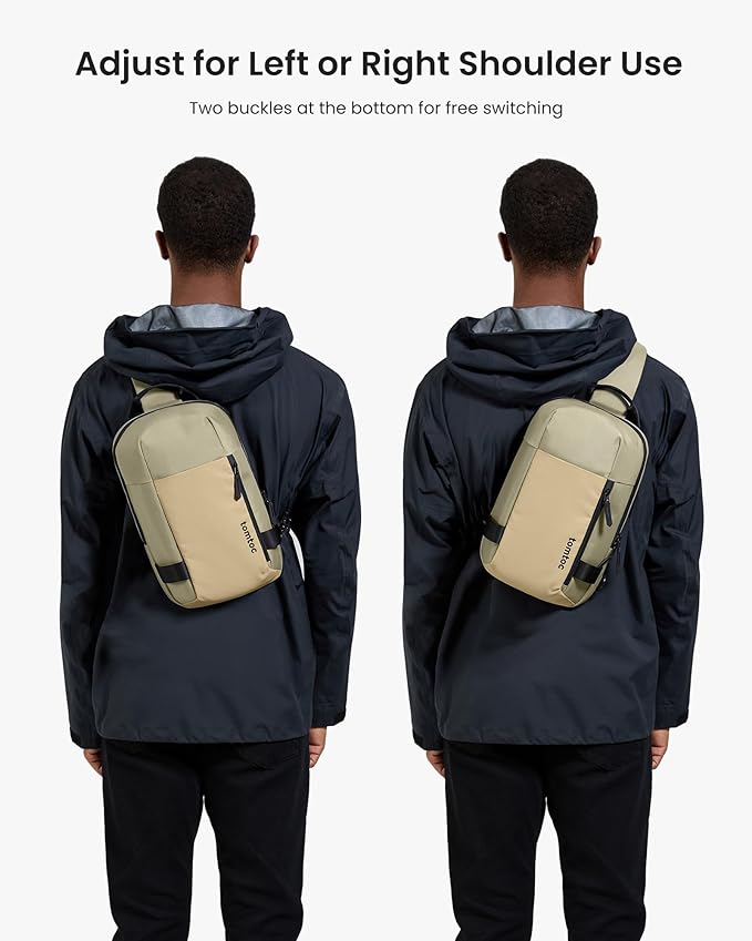 tomtoc 5L Compact Sling Backpack for Men Women, Lightweight Crossbody Shoulder Bag for 11 inch iPad Pro M5/M4, iPad Air M3/M2, 11" iPad A16, Nintendo Switch 2/Rog Xbox Ally X, EDC Daypack - XS Size