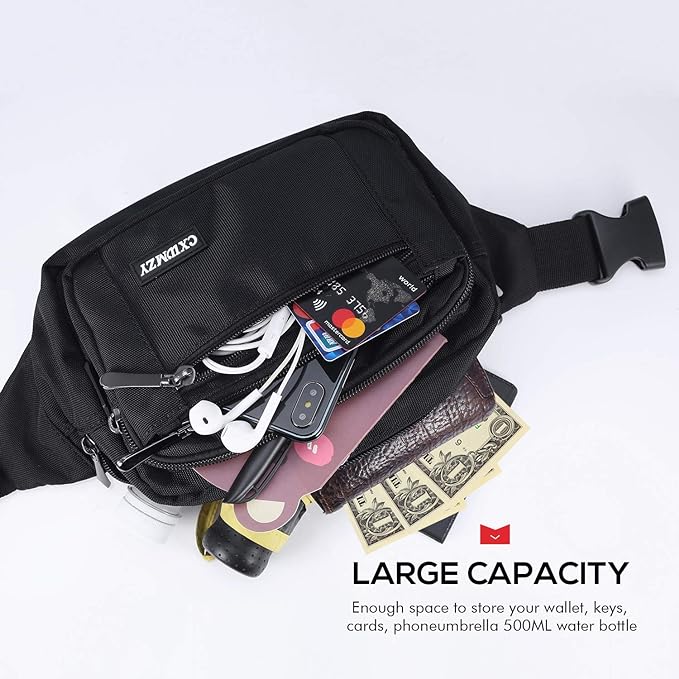 CXWMZY Fanny Packs For Women & Men Waist Pack Hip Bum Bag with Multi-Pockets Large Capacity Waterproof Casual Bum Bag for Disney Traveling Casual Cycling Running Hiking