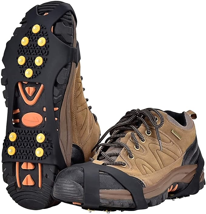 Aliglow Ice Snow Grips Over Shoe/Boot Traction Cleat Spikes Anti Slip Footwear