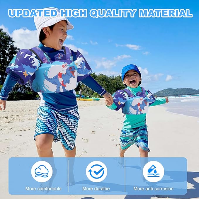 Toddler Floaties Kids Swim Vest for 22-66 Pounds Boys-Girls Water Wings Kids Pool Floaties for 2-6 Years Old Child Swim Learning Trainning