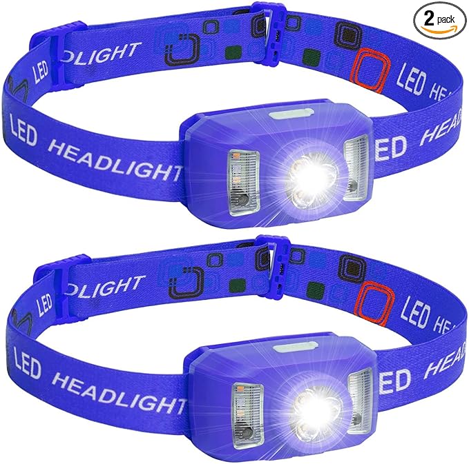 Upgraded Rechargeable Headlamp,12000 Lumens Super Bright LED Head Torches,Sensor Control, 6 Light Settings, IPX5 Waterproof & Lightweight, Ideal for Camping, Running & Hiking Outdoor (2, Deep Blue)