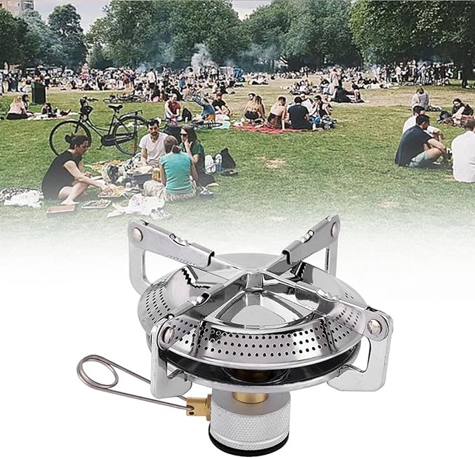 Restokki Camping Stove，Backpacking Stove，Camping Stove Propane，Portable Gas Stove Camping，Camping Grill for Outdoor Backpacking Hiking and Picnic