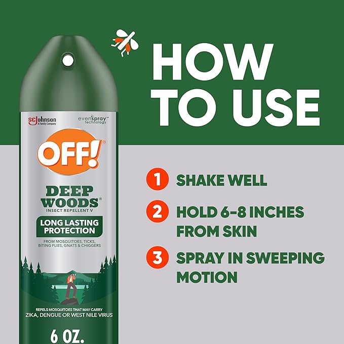 OFF! Deep Woods Insect Repellent Aerosol, Bug Spray with Long Lasting Protection from Mosquitoes and Ticks, 6 oz