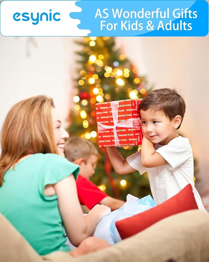 eSynic 5-Pack Professional Walkie Talkies - 5KM Long Range 16CH Rechargeable Two-Way Radios- Includes 5 Headsets & Charging Base, VOX Hands-Free for Job Sites/Camping/Family Outdoor (Ideal Gift Set)