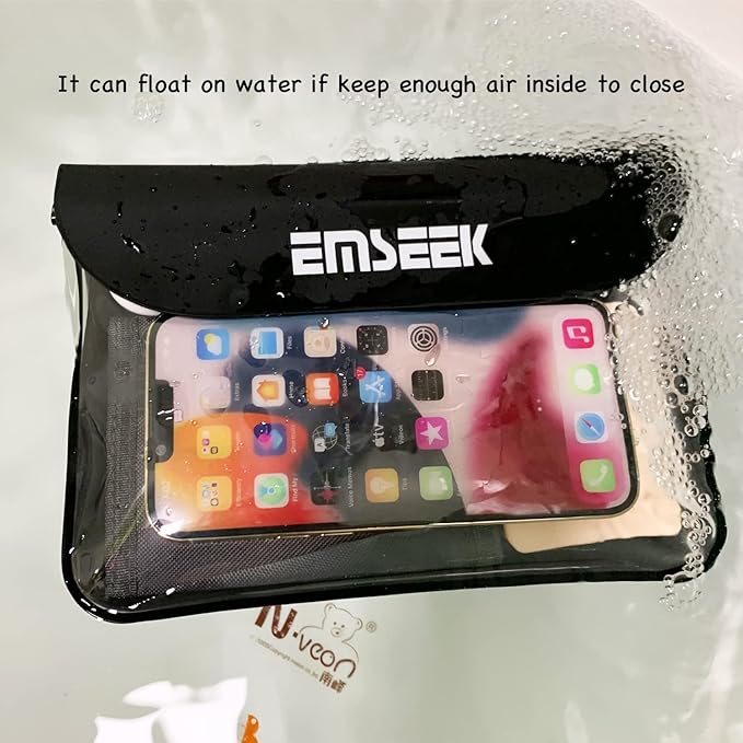 Waterproof Waist Pouch Dry Belt Bag Fanny Pack Keep Your Key Fob Wallet Kindle Phone Dry Perfect For Swim Surf Snorkel(Black)