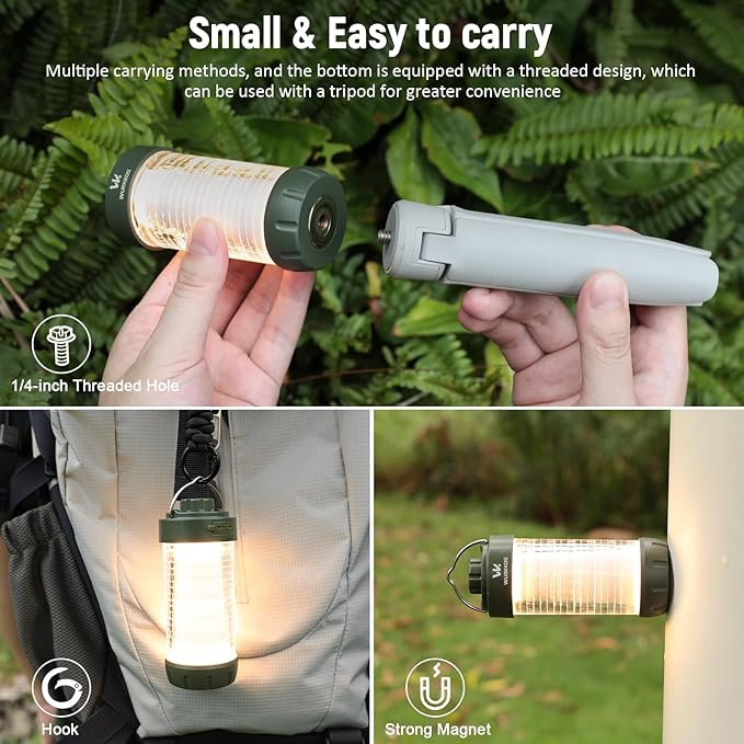 Wurkkos CL01 Camping Lantern Rechargeable, 550LM Waterproof Tent Light with Magnet Base, Up to 300H Runtime, Led Lantern with RGB light, Emergency Camp Light for Power Outages,Hurricane,Hiking,Camping