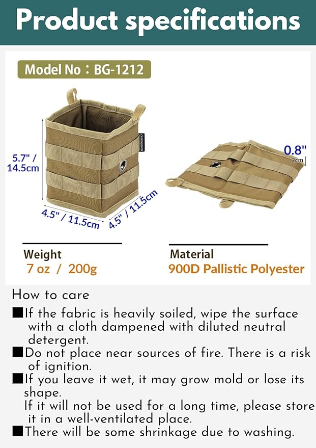 camping moon Storage Box Accessory Small Gear Organizer XS Black BG-1212BK (Coyote)