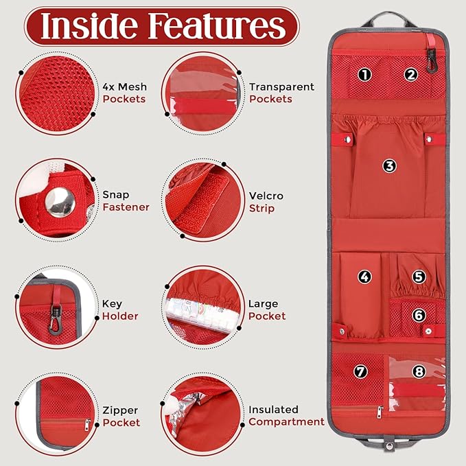 Unisex Foldable Vertical Backpack Organizer Insert for Tote Bag, Carry On, Picnic, Camping - With Pockets & Handle