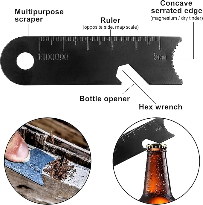 Fire Starter Survival Kit, Magnesium Waterproof Matches Ferro Flint Block,Outdoor Survival Firesteel Gears with Striker for Camping Hiking Hunting Emergency